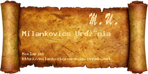 Milankovics Uránia névjegykártya